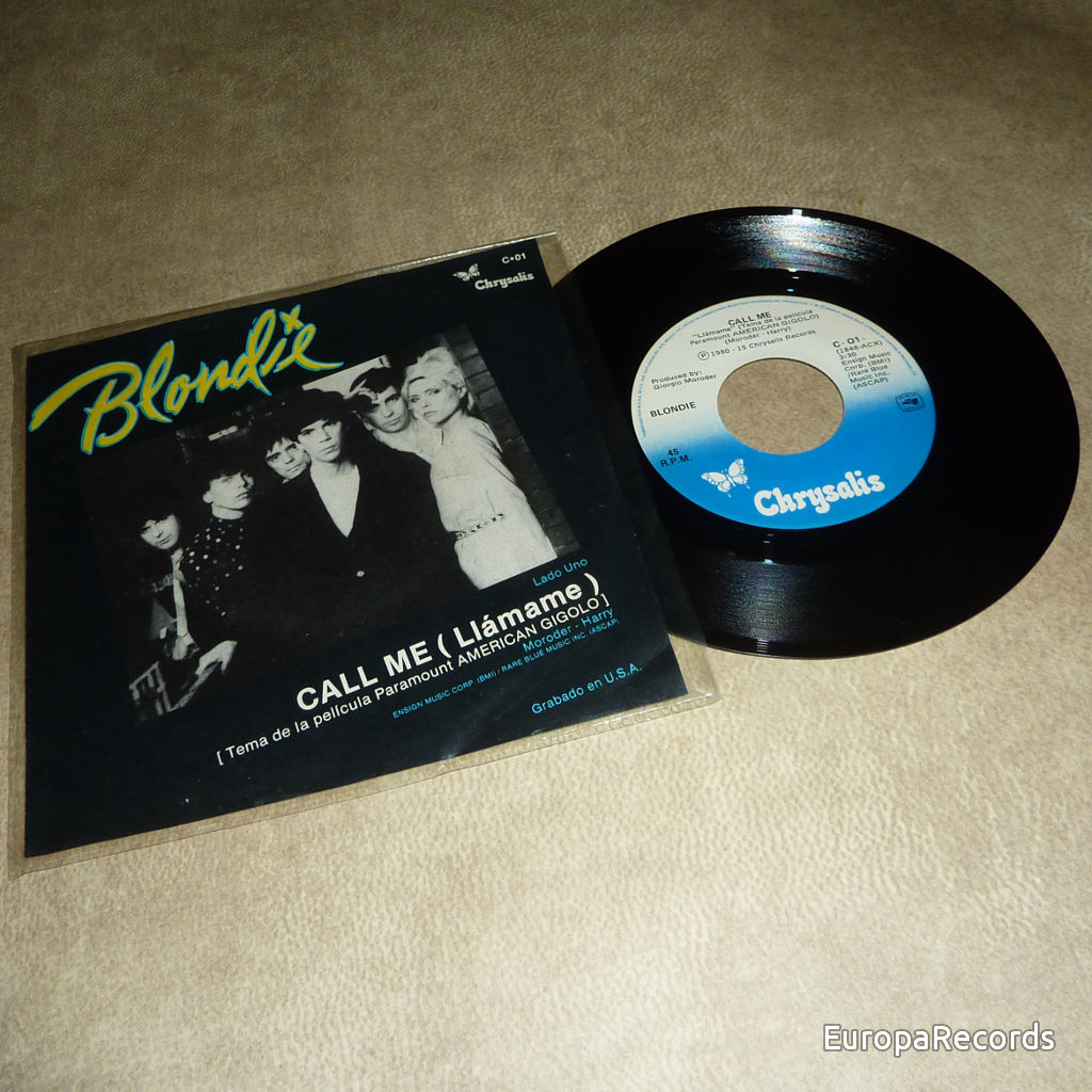 Blondie Moroder Mexico Llamame Call Me 45 Original Punk VG+-VG+ Vinyl entrega inmediata $ 400 MXN